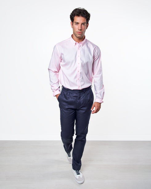 CAMISA SPAGNOLO CUELLO BOTON MICRO ROSA