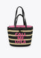 Capazo a rayas "Call me Lola" NEGRO - ROSA