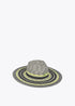 Sombrero floppy efecto rafia multicolor VERDE - NEGRO