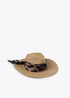 Sombrero fedora ala ancha con adorno pañuelo BEIGE