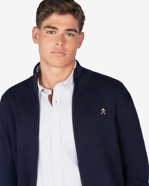 CARDIGAN ICON ZIPPER HARPER & NEYER 600125008 AZUL MARINO