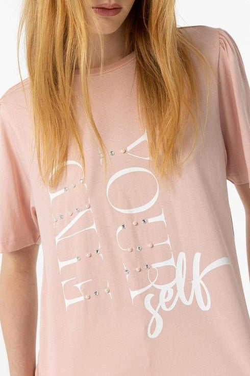 Camiseta Manga Corta Ballet 601 Rosa Plateada