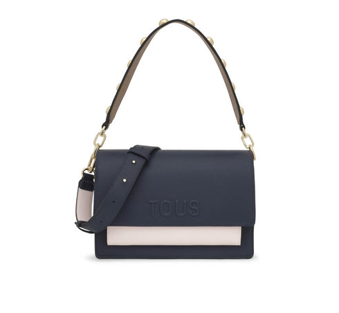 BANDOLERA TOUS M. AUDREE SAFFIANO AZUL M-ROSA CL