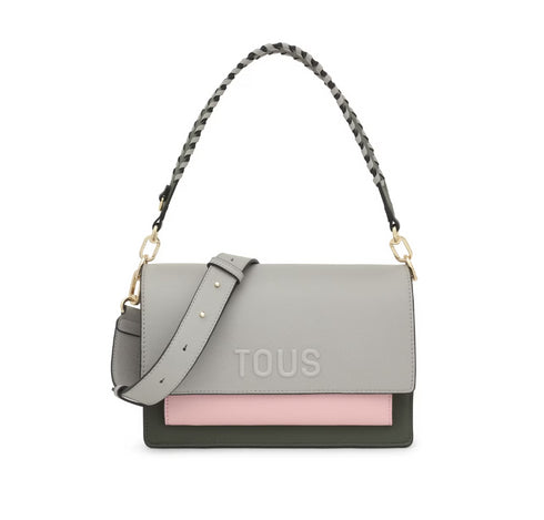 BANDOLERA TOUS M. AUDREE SAFFIANO GRIS ROSA