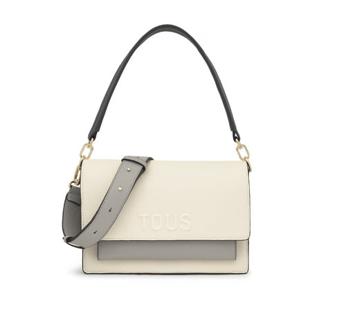 BANDOLERA TOUS M. AUDREE SAFFIANO BEIGE GRIS
