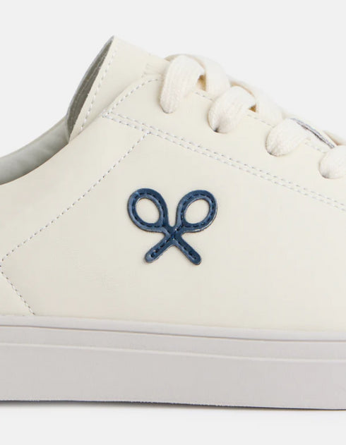 Zapatilla silbon clasica blanca azul marino 133262 SILBON