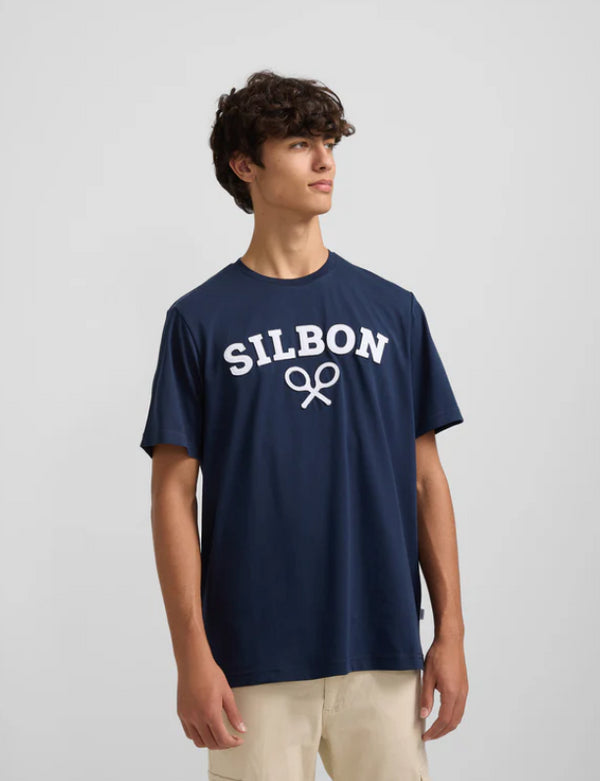 Camiseta silbon raqueta media azul marino 124612 SILBON