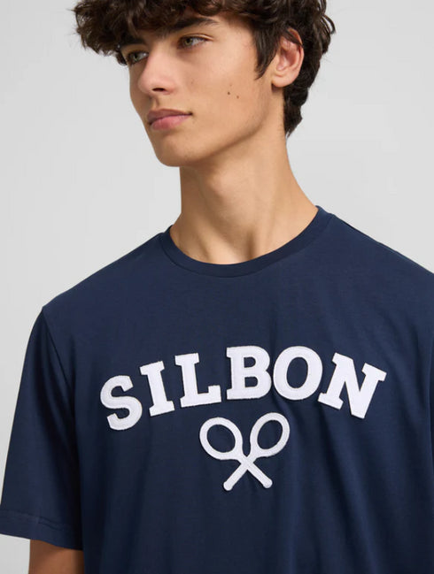 Camiseta silbon raqueta media azul marino 124612 SILBON