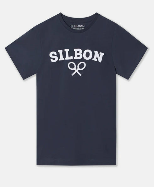Camiseta silbon raqueta media azul marino 124612 SILBON