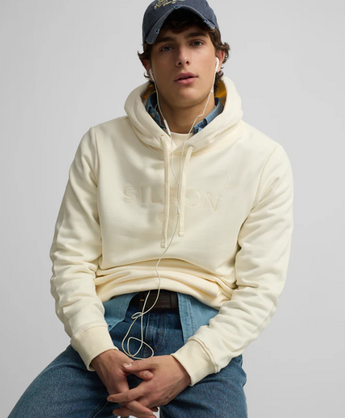 Silbon Sudadera Capucha Silbon Raqueta Media Crema