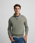 Silbon Jersey Liso Media Cremallera Verde Gris
