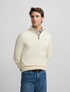 Silbon Jersey Liso Media Cremallera Crema