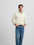 Silbon Jersey Liso Media Cremallera Crema
