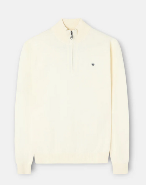 Silbon Jersey Liso Media Cremallera Crema