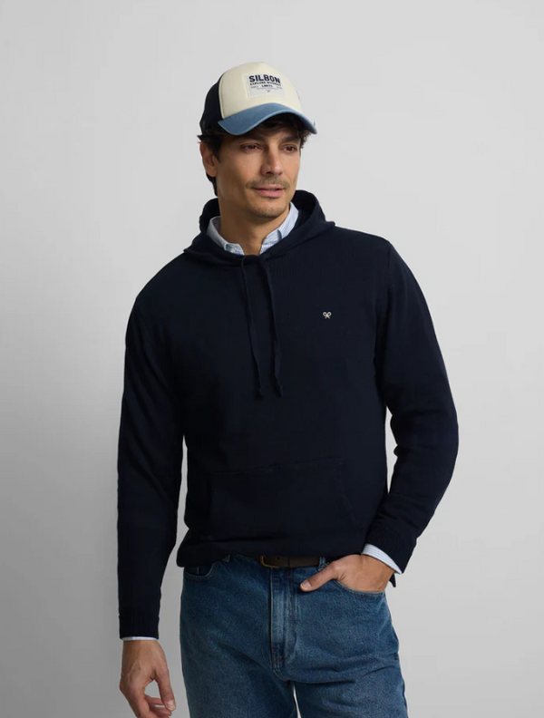 Silbon Jersey Liso Capucha Azul Marino