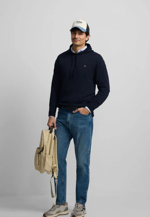 Silbon Jersey Liso Capucha Azul Marino