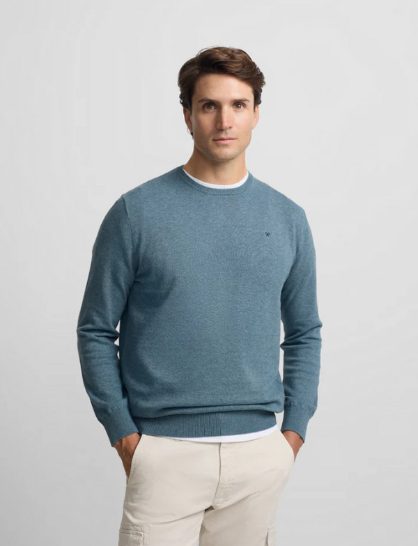 Silbon Jersey Liso Cuello Caja Azul Petroleo