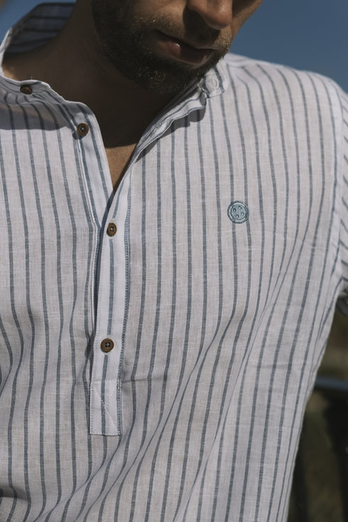 CAMISA URBAN BUTTON 532 MAO AZUL