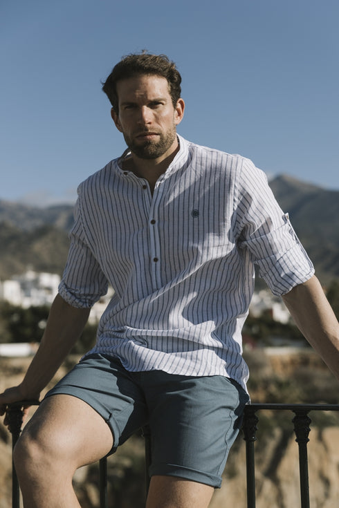 CAMISA URBAN BUTTON 532 MAO AZUL