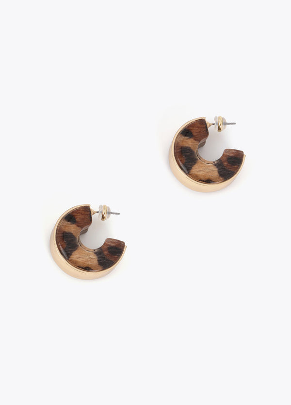 Aros Combinados Metal y Animal Print