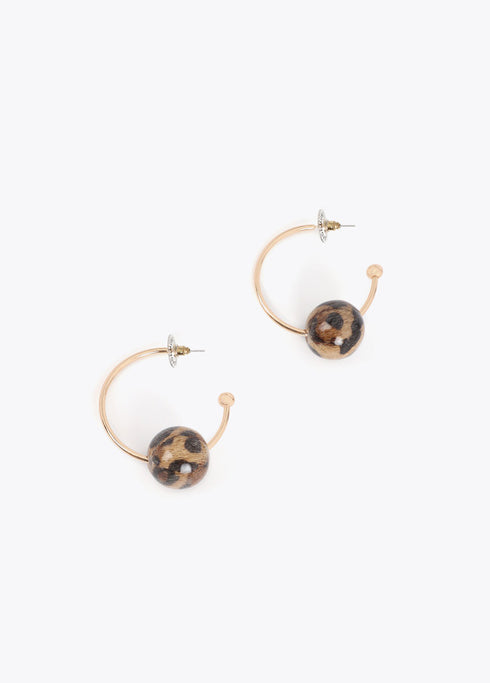 Aros con Maxi Bola Animal Print