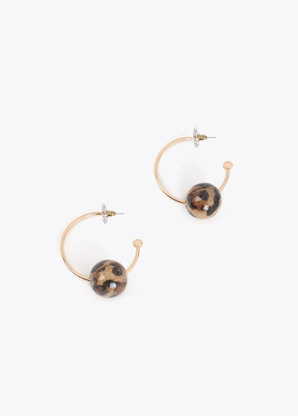 Aros con Maxi Bola Animal Print