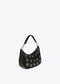 Bolso de hombro Lola Casademunt estilo hobo con jales metálicos cuadrados NEGRO