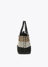 Cesto LOLA CASADEMUNT material trenzado de charol en tres tonos NEGRO- CRUDO