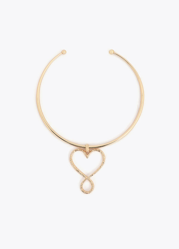 Choker Corazon Infinito Textura Martillado
