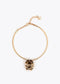Choker Metálico Maxi Cristal con Detalles Metálicos
