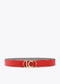 Cinturón Reversible Coral y Canvas a Rayas Hebilla Logo Ovalado Lc