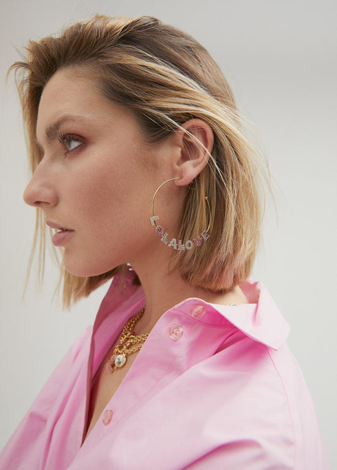 Pendientes LOLA CASADEMUNT aro joya Lola Love METAL- MULTICOLOR