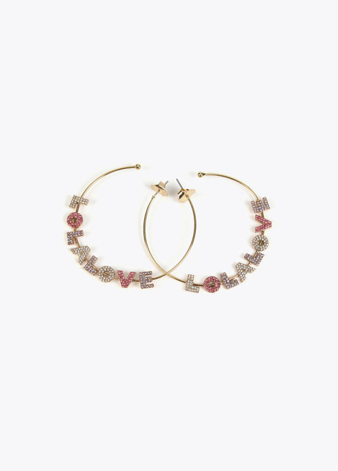 Pendientes LOLA CASADEMUNT aro joya Lola Love METAL- MULTICOLOR