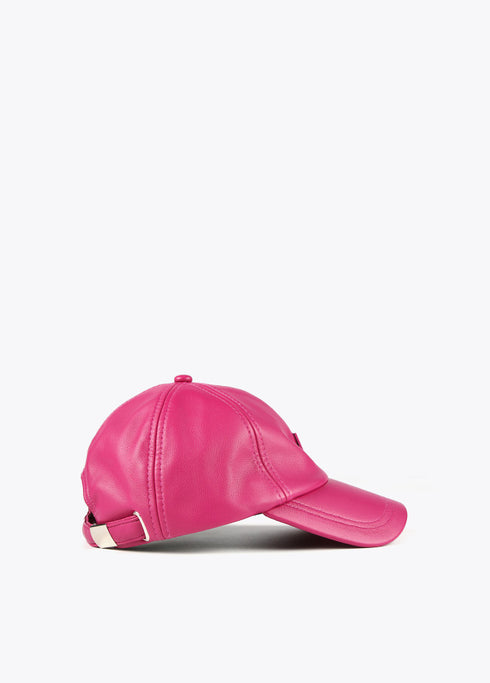 Gorra efecto piel color ROSA
