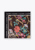 Pañuelo M y Estampado Floral 90x90cm Negro-Naranja Lola Casademunt