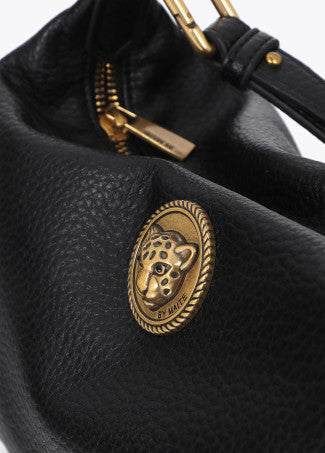 Bandolera Pequeña Aplique Metálico Leopardo Negro Lola Casademunt