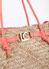 Capazo con Asas y Detalles de Efecto Piel Crudo-Rojo Lola Casademunt LS2604059