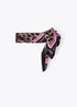 Pañuelo M Animal Print 55x55cm Negro-Rosa Lola Casademunt