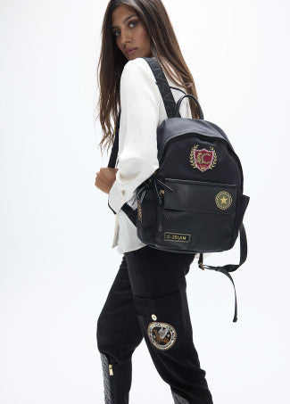 Mochila Nylon con Parches Negro Lola Casademunt