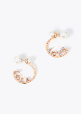Pendiente Combinado Doble Perla Metal-Blanco Lola Casademunt