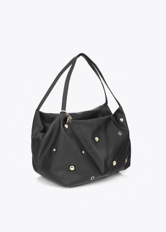 Shopper Efecto Piel Multi Tachas Negro Lola Casademunt