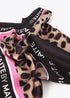 Pañuelo M Animal Print 55x55cm Negro-Rosa Lola Casademunt