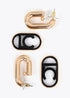 Pendiente Combinado con Logo Ovalado Acrílico Negro-Metal Lola Casademunt