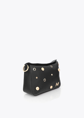 Bandolera Efecto Piel Multi Tachas Negro Lola Casademunt