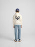 Silbon Sudadera Kids Capucha Parche Contraste Crema