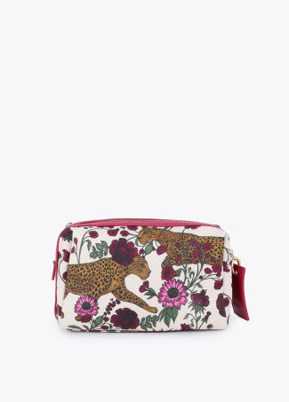Neceser Nylon Estampado Tigres y Flores Crudo-Rosa LF2612010