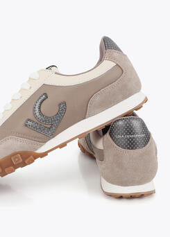 Deportiva Combinada en Diferentes Materiales y Piel Gris-Metal Lola Casademunt