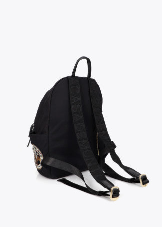 Mochila Nylon con Parches Negro Lola Casademunt