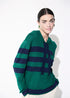 Jersey Rayas Capucha Verde-Azul Lola Casademunt
