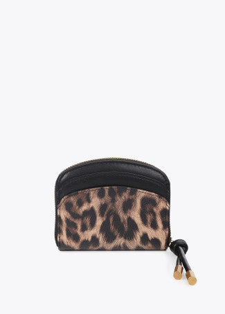 Monedero Efecto Piel Animal Print con Detalles en Efecto Piel Negro-Marron LF2612012